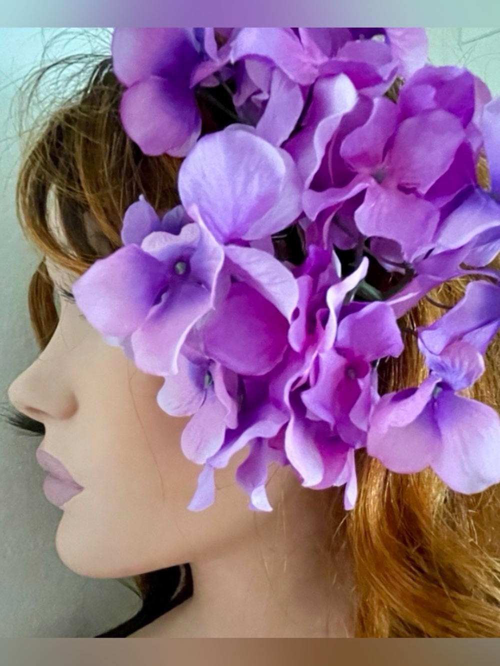 Pretty Purple HYDRANGEA Floral CLIP For Hair and Clothing ROCKABILLY Pinup VLV